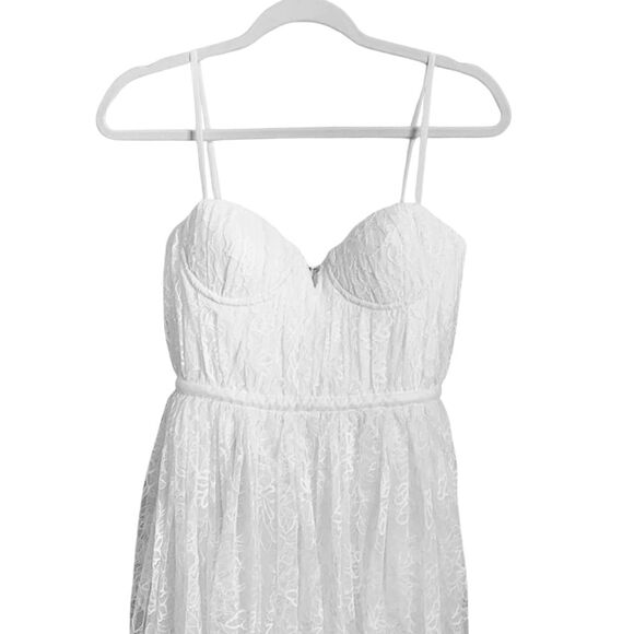 BHLDN Sau Lee Selena Lace Midi Dress White NWT Size 4 - Picture 3 of 13